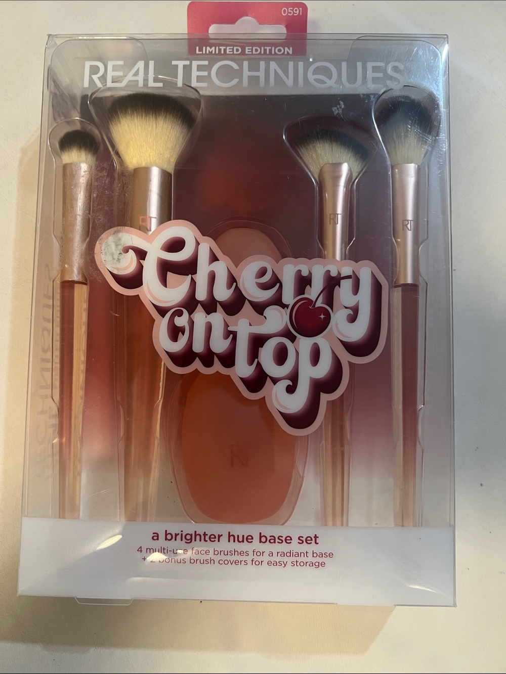Real Techniques Cherry On Top Brush Set - Rose Pink Metallic